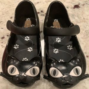 Mini Melissa Shimmery Black Cat Shoes